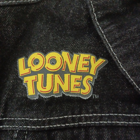 Members Only Looney Tunes Reversible Black Denim Jacket Womens Med MWL170101-BLK - Picture 9 of 16